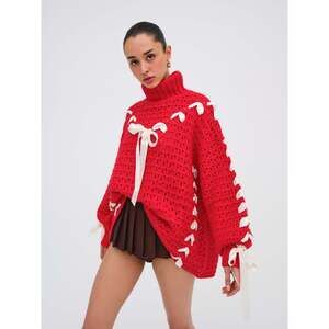 For Love & Lemons Liberty Oversized Sweater M / Red